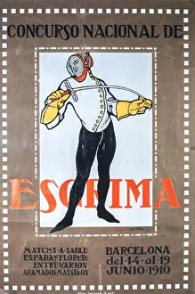 Art Nouveau Prints: Cartel modernista. Esgrima, 1910. Colección privada. Author: ISMAEL SSMITH.