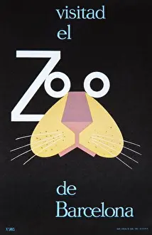Leon Prints: Cartel de X. Sans, Visitad el Zoo de Barcelona, 1. Colección privada