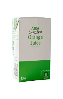 Concentrate Prints: A carton of Asda own brand orange juice made from concentrate