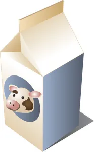 Served Prints: Carton of milk with cow