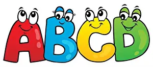 Cartoon ABCD letters theme 1 - picture illustration