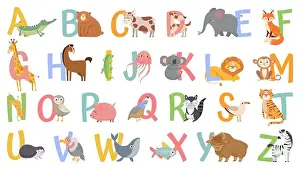 Raccoon Prints: Cartoon animals alphabet for kids