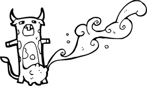 cartoon cow squirting milk