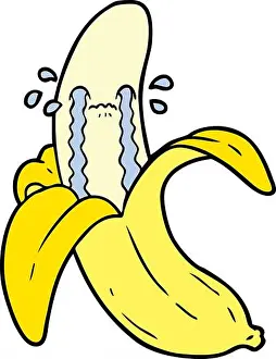 Crying Prints: cartoon crying banana