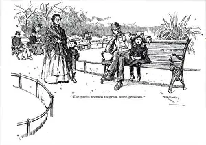 Wheelchair Prints: Cartoon depicting a scene within a park