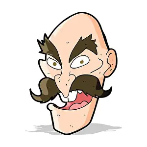 Quirky Prints: cartoon evil old man face
