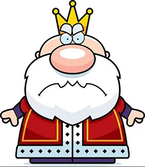 Frown Prints: A cartoon illustration of a king looking angry