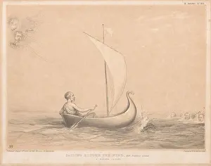 Published Prints: Cartoon with Lord Russell in a sailboat