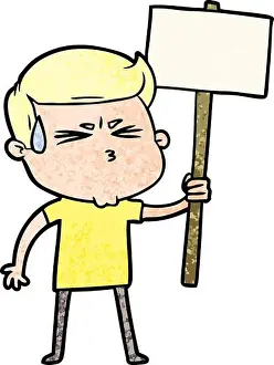 Frustrated Prints: cartoon man sweating