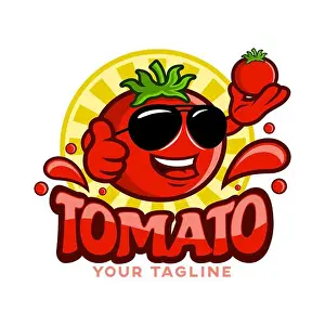 Logo Vector Vectors Prints: Cartoon Mascot tomato logo