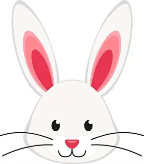 Happy Face Prints: Cartoon rabbit bunny face icon poster