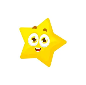 Pointy Prints: Cartoon star character with cheerful expression