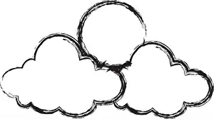 Thunderstorm Prints: cartoon sun and cloud sky weather icon