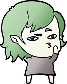 Quirky Prints: cartoon vampire girl