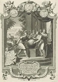Cartouche Prints: Cartouche with allegory on Carthage