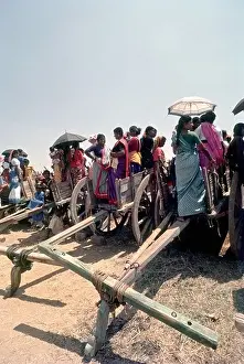 Villager Prints: carts serves as a gallery for the keen audience of Jallikattu in Urangampatti