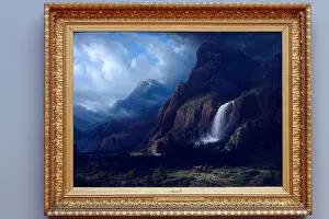 Geneva Prints: THE CASCADE DE PISSEVACHE, BY FRANCOIS DIDAY, 1852, GENEVA, SWITZERLAND