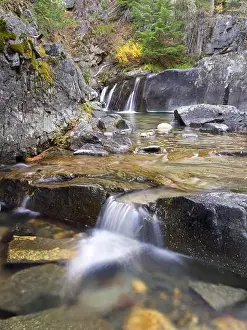 Flowing Water Prints: The cascading water of Lightning Creek located in north Idaho