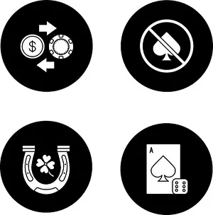 Glyph Prints: Casino glyph icons set. Horseshoe