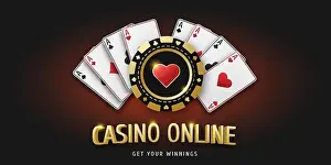 Wager Prints: Casino online. Gambling token with suit hearts