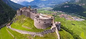 Trentino Prints: Castel Beseno aerial drone panoramic view - Most famous
