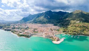 Arab Prints: Castellammare del Golfo aerial panoramic view