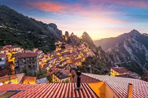 Castelmezzano, Italy in the Basilicata region at dawn