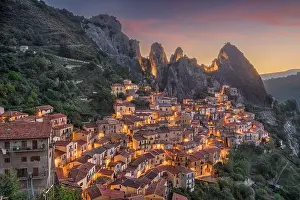 Castelmezzano, Italy in the Basilicata region at dawn