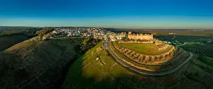 Adobe Prints: Castillo de Bury Al-Hammam in Banos de la Encina La Mancha province Spain old medieval castle with 14 towers