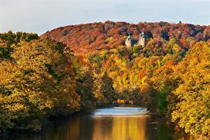Landmark Place Prints: Castle Coch (Castell Coch) (The Red Castle) in autumn