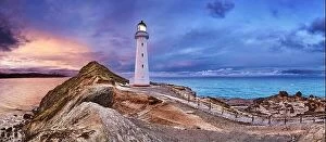 Images Dated 11th April 2014: Castle Point Lighthouse, sunset, Wairarapa, New Zealand