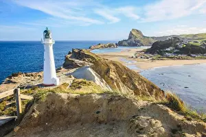 Wellington Prints: Castlepoint lighthouse, North Island, New Zealand