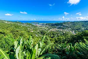 Sea Water Prints: Castries, Saint Lucia - Tropical coast beach on the Caribbean island of St