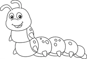 Worm Prints: Caterpillar Coloring Page Isolated for Kids