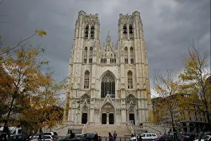 Belgique Prints: Cathedral of Saint Michel et Gudule, Brussels, Belgium