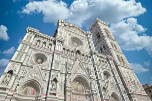 Cathedral Santa Maria del Fiore (Duomo) and Giottos bell tower (campanile), Florence, Italy