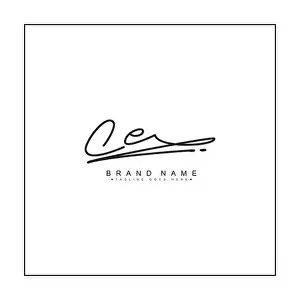 Autograph Prints: CE Initial Letter Signature Logo Template - Handwritten Vector Logo Template