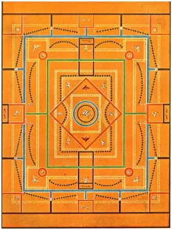 Ancient Roman Prints: Ceiling decoration, Pompeii, Italy