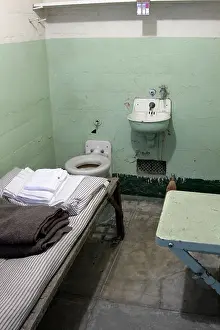 Jail Prints: Cell at the Alcatraz correctional facility in San Francisco bay california USA