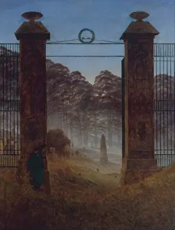Transience Prints: The Cemetery, ca 1825. Artist: Friedrich, Caspar David (1774-1840)