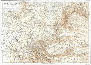Scale Prints: CENTRAL ASIA: Turkestan: Kazakhstan Uzbekistan Mongolia Turkmenistan, 1910 map