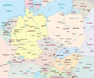 Lithuania Prints: central europe map