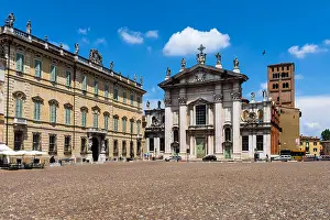 Central Square Prints: The central square in Mantua (Montova in Italian)