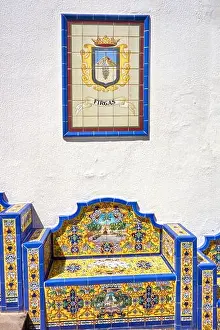Canary Prints: Ceramic tiled benches, Firgas, Gran Canaria, Spain