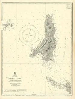 Baja California Prints: Cerros Island Isla Cedros Baja California Mexico ADMIRALTY chart 1861 (1943) map