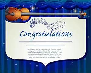 Skilled Prints: Certificate template design with music background