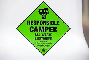 Certified Self Contained sticker on a campervan camper van motorhome motor home. New Zealand certification for freedom camping