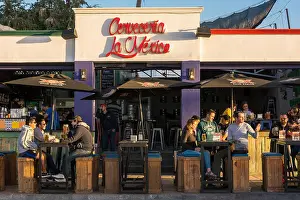 Young Adults Prints: Cerveceria La Mexico bar in La Paz, Baja California Sur, Mexico