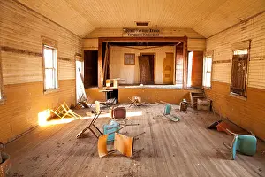 Rooms Prints: Chairs in abandoned community hall, Alberta, Canada