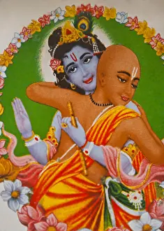 Mandir Prints: chaitanya mahaprabhu with krishna, Bakhkhali, West Bengal, India, 20 August 2008